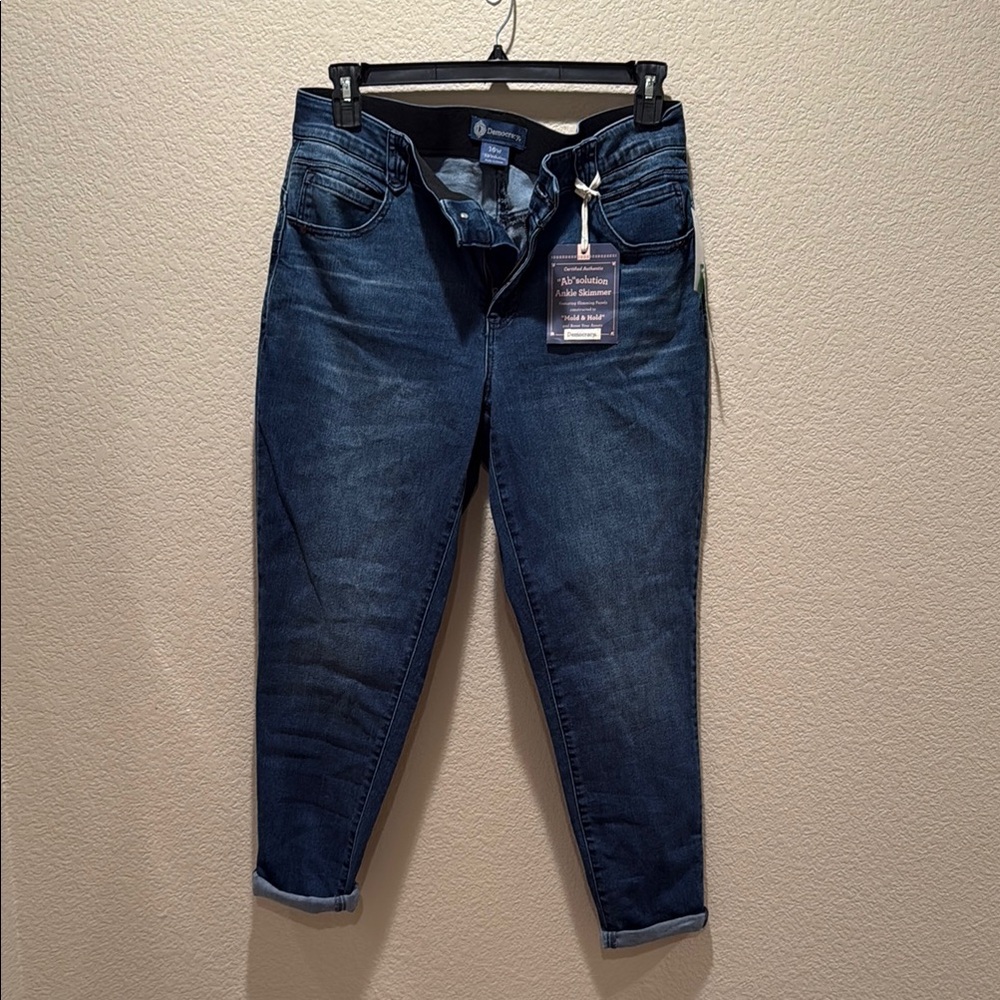 Democracy Blue Ankle Cropped Jeans with High-Rise Waist
